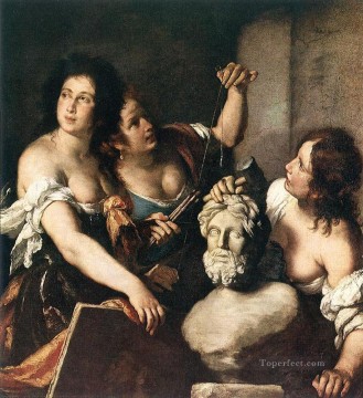 barroco Painting - Alegoría De Las Artes Del Barroco Italiano Bernardo Strozzi
